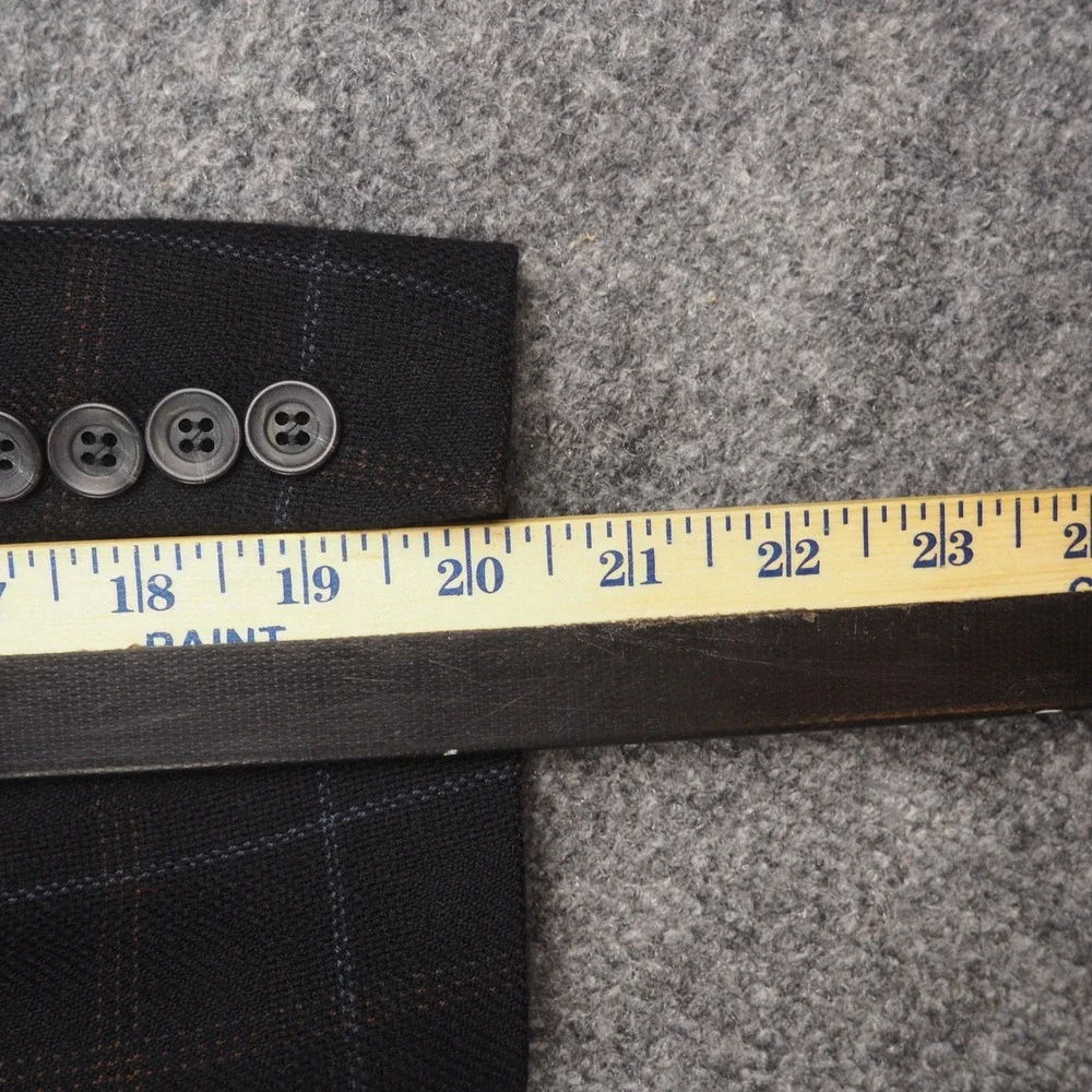 Colombo Cashmere Blazer Mens 34L Navy Plaid Made in Italy Sport Coat